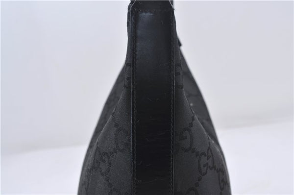 Authentic GUCCI Shoulder Hand Bag Purse GG Nylon Leather 28335 Black 9389D