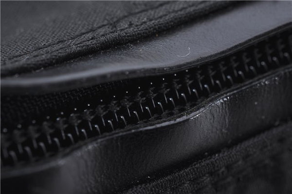 Authentic GUCCI Shoulder Hand Bag Purse GG Nylon Leather 28335 Black 9389D