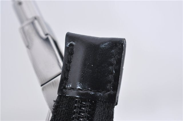 Authentic GUCCI Shoulder Hand Bag Purse GG Nylon Leather 28335 Black 9389D