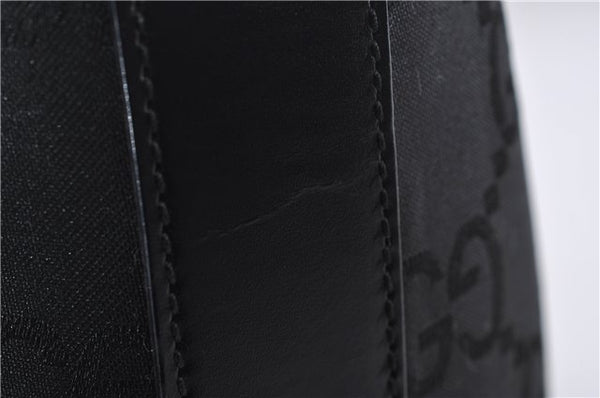 Authentic GUCCI Shoulder Hand Bag Purse GG Nylon Leather 28335 Black 9389D