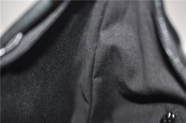 Authentic GUCCI Shoulder Hand Bag Purse GG Nylon Leather 28335 Black 9389D