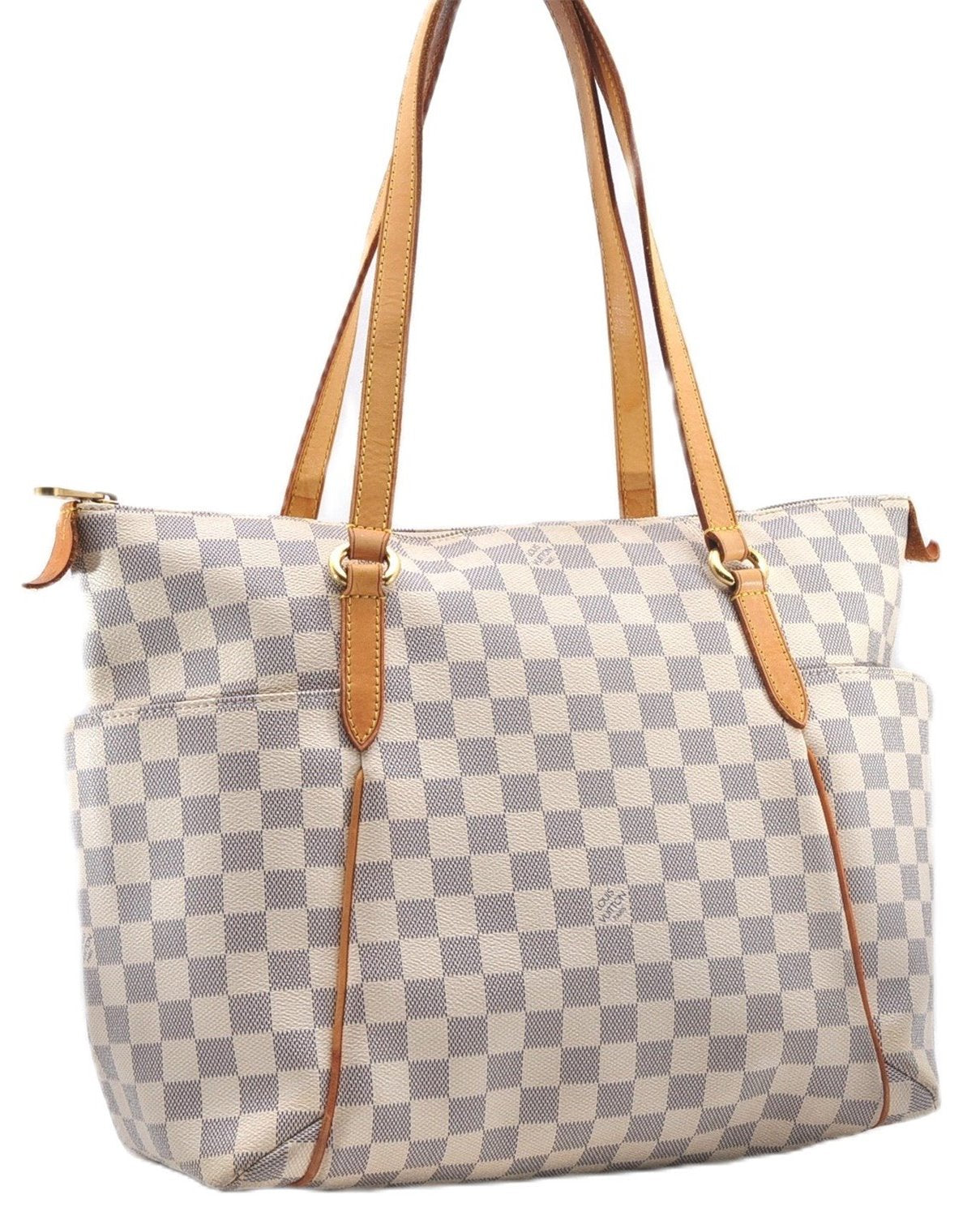 Authentic Louis Vuitton Damier Azur Totally MM Tote Bag N51262 LV 9396E