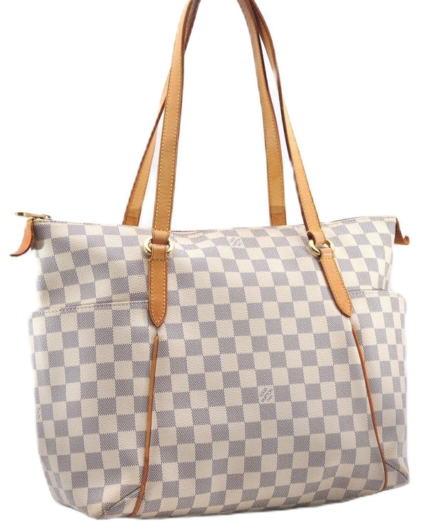 Authentic Louis Vuitton Damier Azur Totally MM Tote Bag N51262 LV 9396E