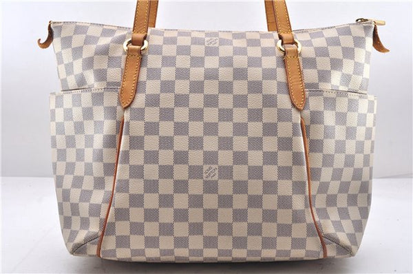 Authentic Louis Vuitton Damier Azur Totally MM Tote Bag N51262 LV 9396E