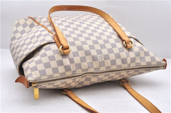 Authentic Louis Vuitton Damier Azur Totally MM Tote Bag N51262 LV 9396E