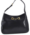 Authentic CELINE Vintage Shoulder Hand Bag Purse Leather Navy Blue 9399E