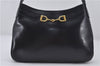 Authentic CELINE Vintage Shoulder Hand Bag Purse Leather Navy Blue 9399E