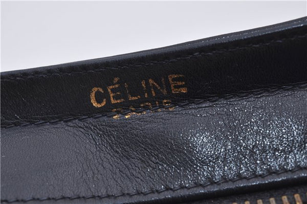 Authentic CELINE Vintage Shoulder Hand Bag Purse Leather Navy Blue 9399E