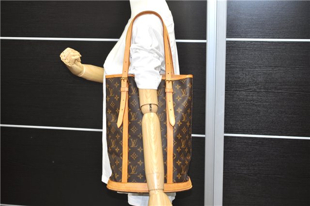 Authentic Louis Vuitton Monogram Bucket GM Shoulder Bag M42236 LV 9400C