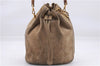 Authentic GUCCI Bamboo 2way Hand Shoulder Bag Purse Suede Leather Beige 9400D