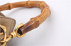 Authentic GUCCI Bamboo 2way Hand Shoulder Bag Purse Suede Leather Beige 9400D