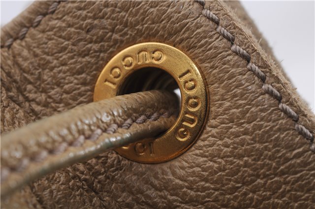 Authentic GUCCI Bamboo 2way Hand Shoulder Bag Purse Suede Leather Beige 9400D