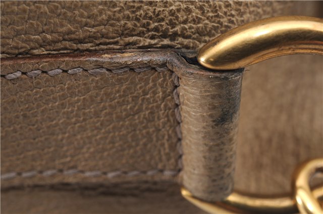 Authentic GUCCI Bamboo 2way Hand Shoulder Bag Purse Suede Leather Beige 9400D