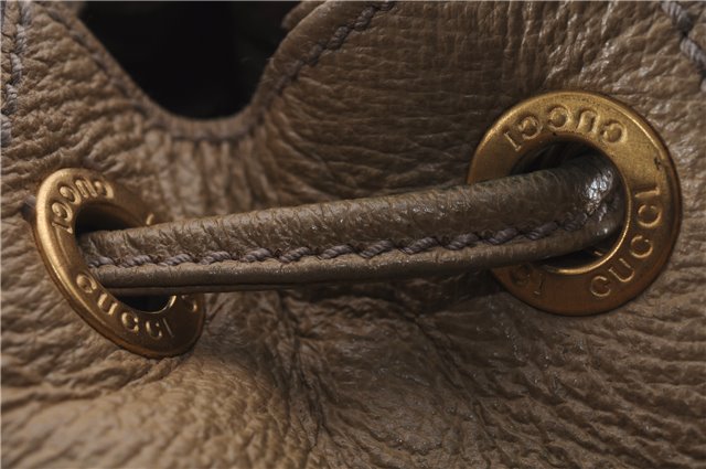 Authentic GUCCI Bamboo 2way Hand Shoulder Bag Purse Suede Leather Beige 9400D