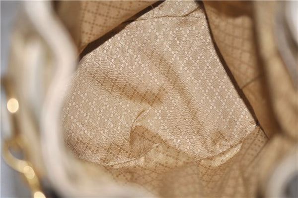 Authentic GUCCI Bamboo 2way Hand Shoulder Bag Purse Suede Leather Beige 9400D