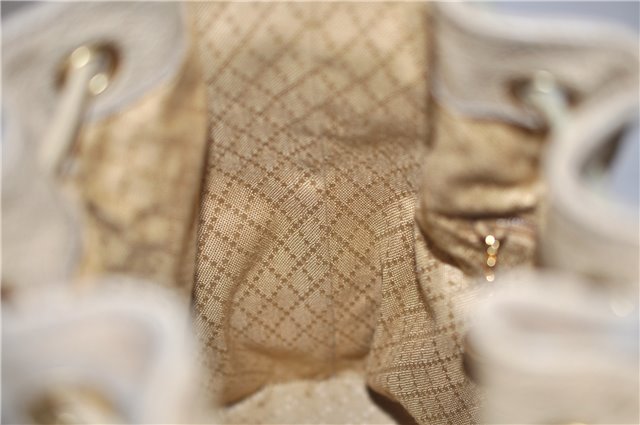 Authentic GUCCI Bamboo 2way Hand Shoulder Bag Purse Suede Leather Beige 9400D