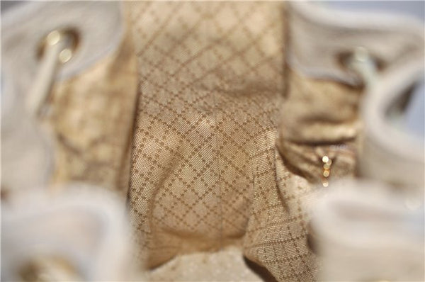 Authentic GUCCI Bamboo 2way Hand Shoulder Bag Purse Suede Leather Beige 9400D