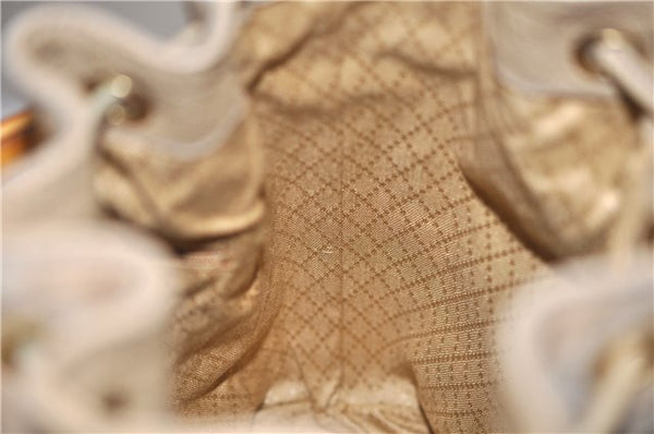 Authentic GUCCI Bamboo 2way Hand Shoulder Bag Purse Suede Leather Beige 9400D