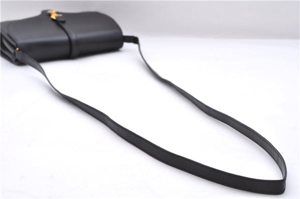 Authentic GUCCI Vintage Shoulder Cross Body Bag Purse Leather Black 9402E