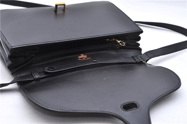 Authentic GUCCI Vintage Shoulder Cross Body Bag Purse Leather Black 9402E