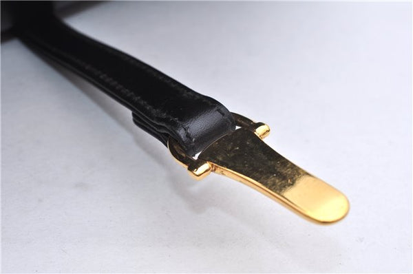 Authentic GUCCI Vintage Shoulder Cross Body Bag Purse Leather Black 9402E