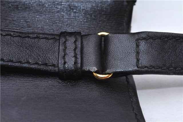 Authentic GUCCI Vintage Shoulder Cross Body Bag Purse Leather Black 9402E