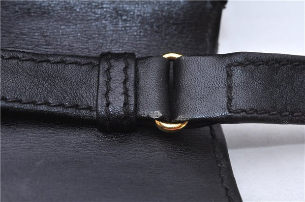 Authentic GUCCI Vintage Shoulder Cross Body Bag Purse Leather Black 9402E