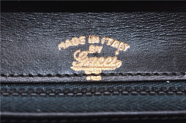 Authentic GUCCI Vintage Shoulder Cross Body Bag Purse Leather Black 9402E