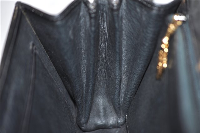 Authentic GUCCI Vintage Shoulder Cross Body Bag Purse Leather Black 9402E