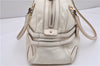 Authentic GUCCI Bamboo Horsebit Shoulder Tote Bag Leather 159398 Ivory 9403F