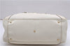 Authentic GUCCI Bamboo Horsebit Shoulder Tote Bag Leather 159398 Ivory 9403F