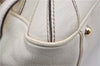 Authentic GUCCI Bamboo Horsebit Shoulder Tote Bag Leather 159398 Ivory 9403F