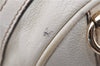 Authentic GUCCI Bamboo Horsebit Shoulder Tote Bag Leather 159398 Ivory 9403F