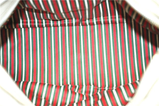 Authentic GUCCI Bamboo Horsebit Shoulder Tote Bag Leather 159398 Ivory 9403F