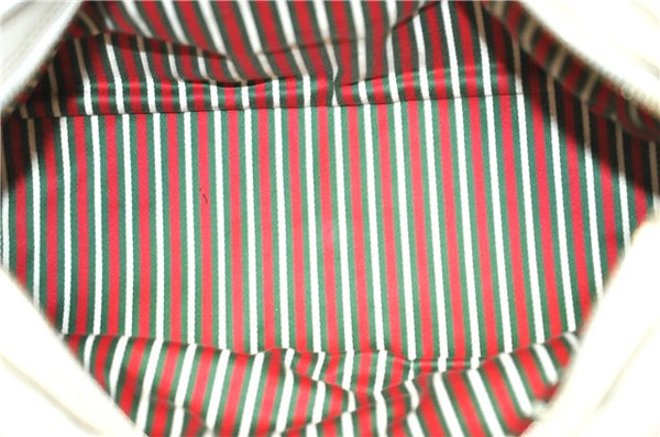 Authentic GUCCI Bamboo Horsebit Shoulder Tote Bag Leather 159398 Ivory 9403F