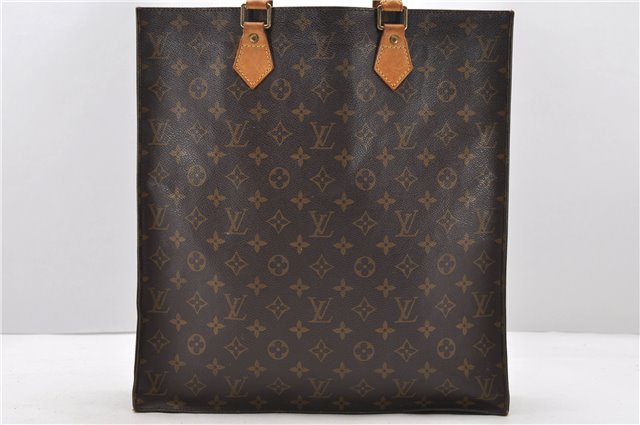 Authentic Louis Vuitton Monogram Sac Plat Hand Bag M51140 LV 9404C