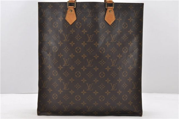Authentic Louis Vuitton Monogram Sac Plat Hand Bag M51140 LV 9404C