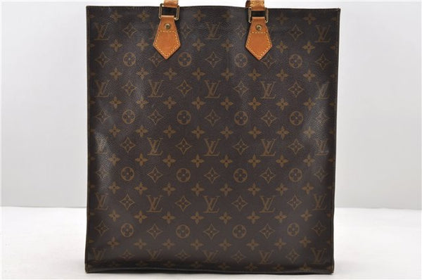 Authentic Louis Vuitton Monogram Sac Plat Hand Bag M51140 LV 9404C