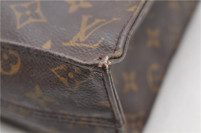 Authentic Louis Vuitton Monogram Sac Plat Hand Bag M51140 LV 9404C