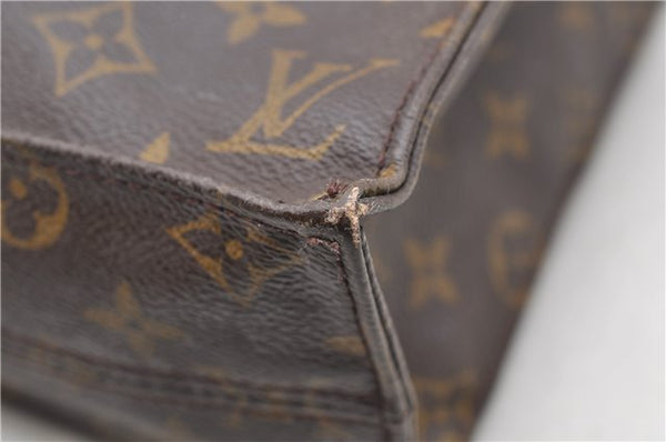 Authentic Louis Vuitton Monogram Sac Plat Hand Bag M51140 LV 9404C