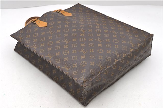 Authentic Louis Vuitton Monogram Sac Plat Hand Bag M51140 LV 9404C