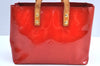 Authentic Louis Vuitton Vernis Reade PM Hand Bag Red M91088 LV 9409F