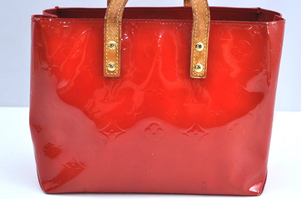 Authentic Louis Vuitton Vernis Reade PM Hand Bag Red M91088 LV 9409F