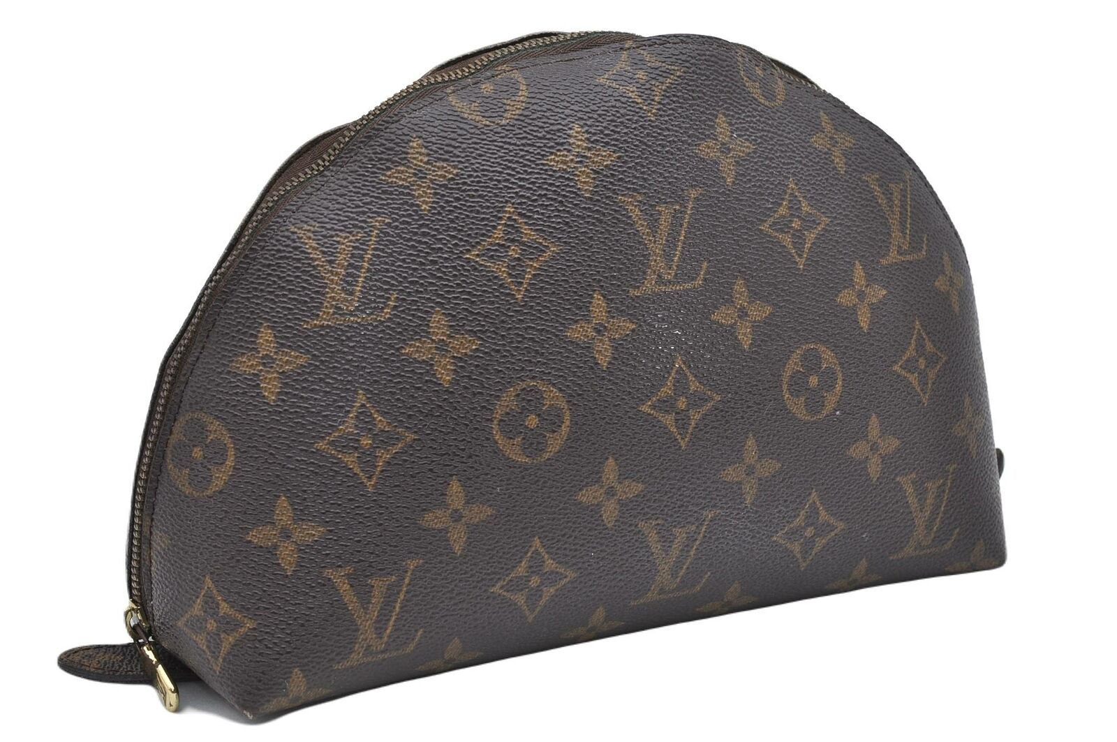 Auth LOUIS VUITTON Monogram Trousse Demi Ronde 23 Cosmetic Pouch M47520 LV 9412A