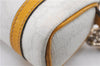 Authentic GUCCI Bag Charm Pouch GG PVC Leather White Yellow 9417D