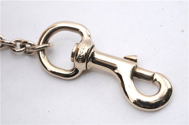 Authentic GUCCI Bag Charm Pouch GG PVC Leather White Yellow 9417D