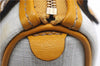 Authentic GUCCI Bag Charm Pouch GG PVC Leather White Yellow 9417D