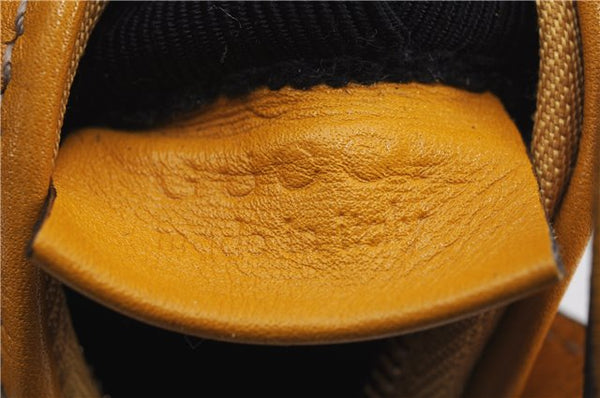 Authentic GUCCI Bag Charm Pouch GG PVC Leather White Yellow 9417D