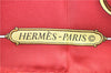 Authentic HERMES Carre 90 Scarf Crest Emblem Motif Silk Red 9419D