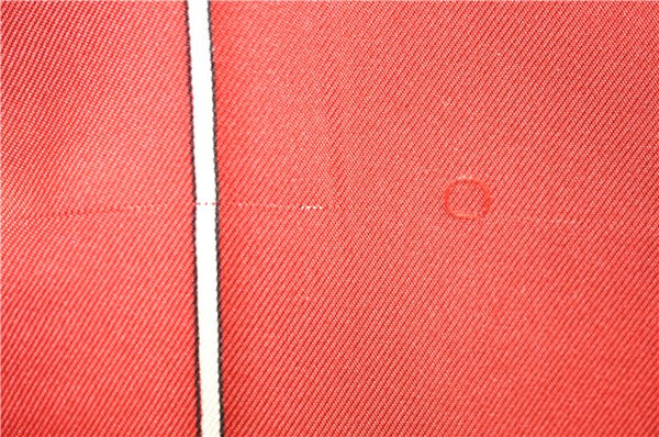 Authentic HERMES Carre 90 Scarf Crest Emblem Motif Silk Red 9419D